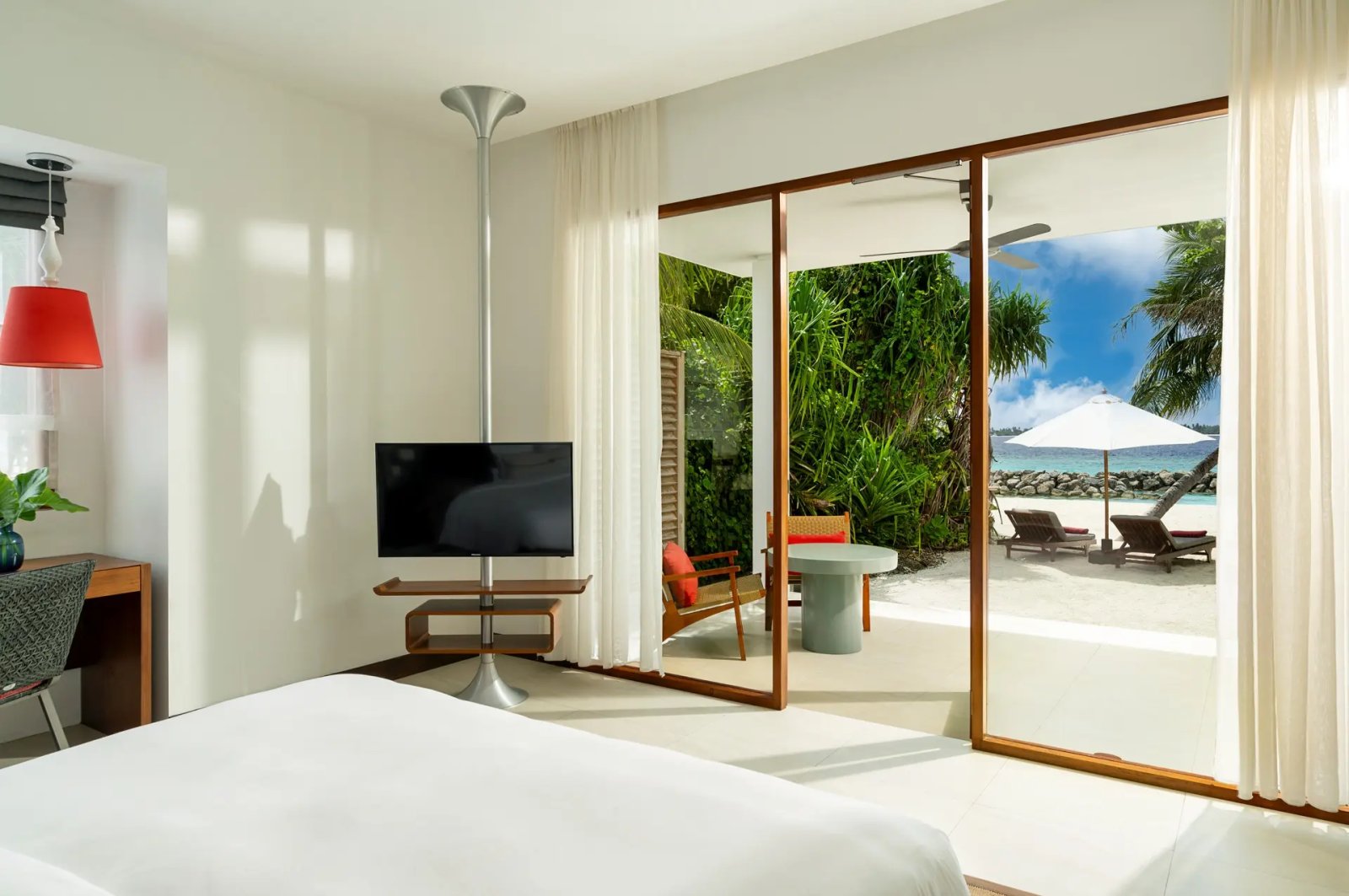 Bedroom opening to the veranda