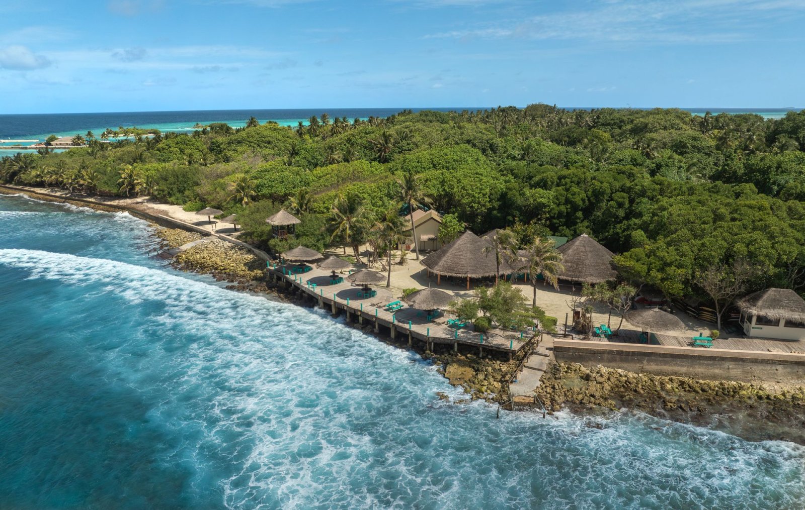 Aerial view of the beach and surf break