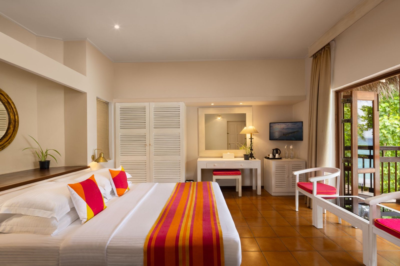 Classic Ocean View Rooms: bedroom and desk