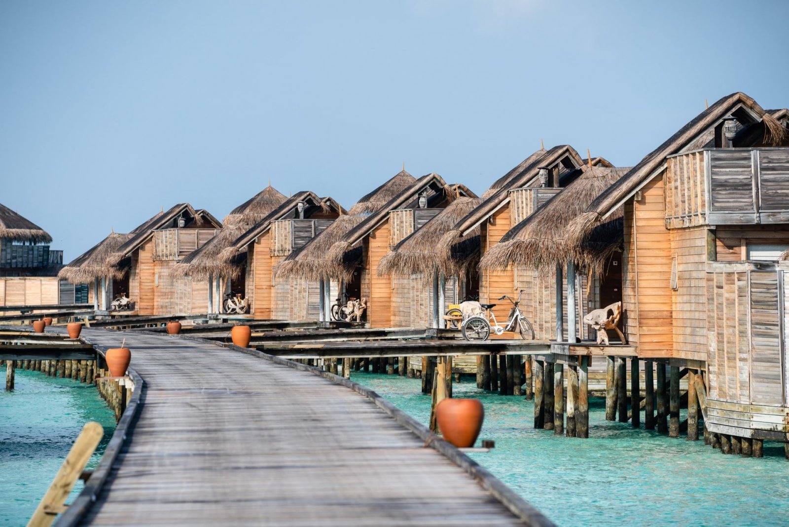 Overwater villas along the jetty
