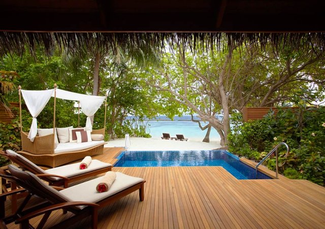 Deck with daybed and pool