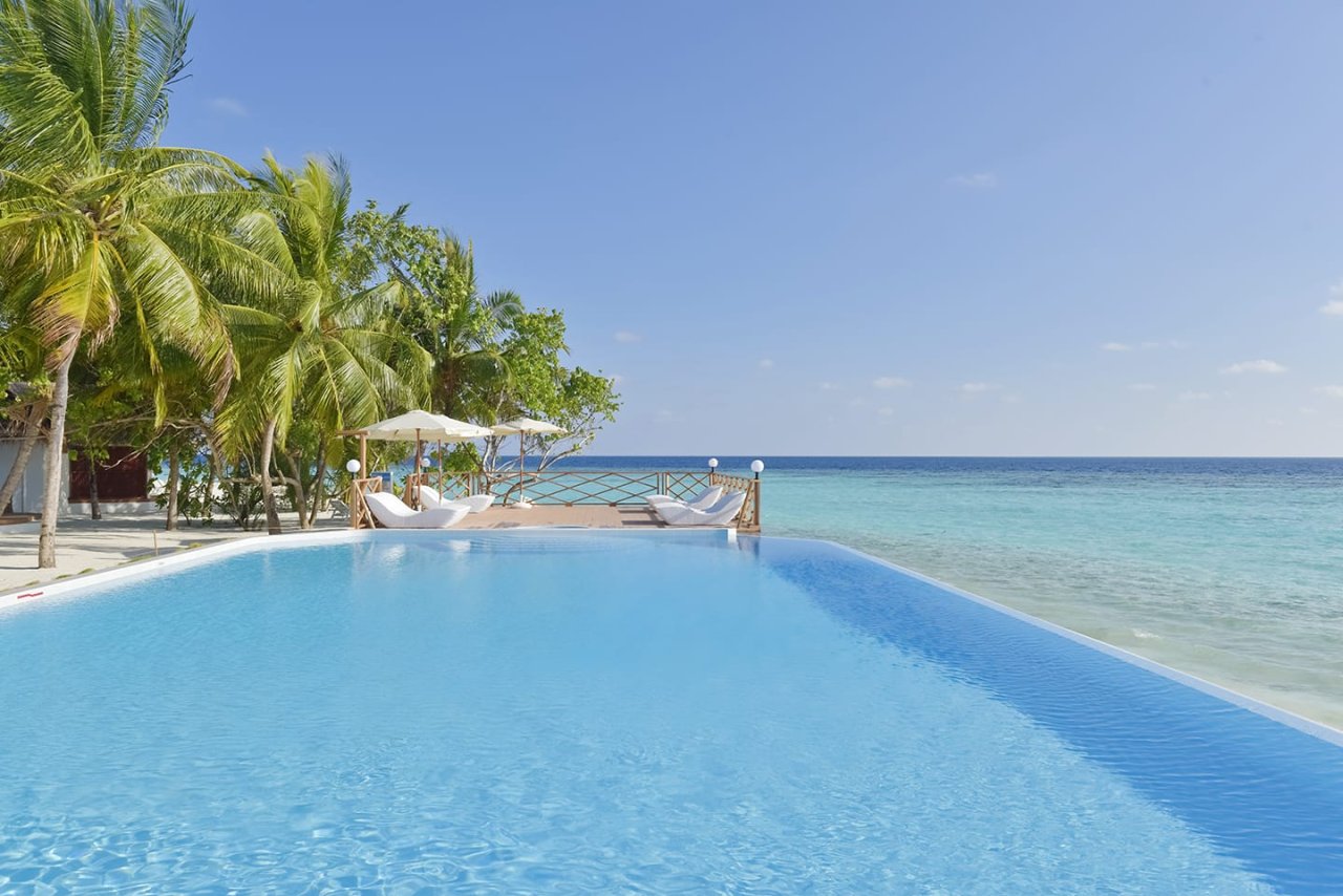 Infinity pool overlooking the lagoon