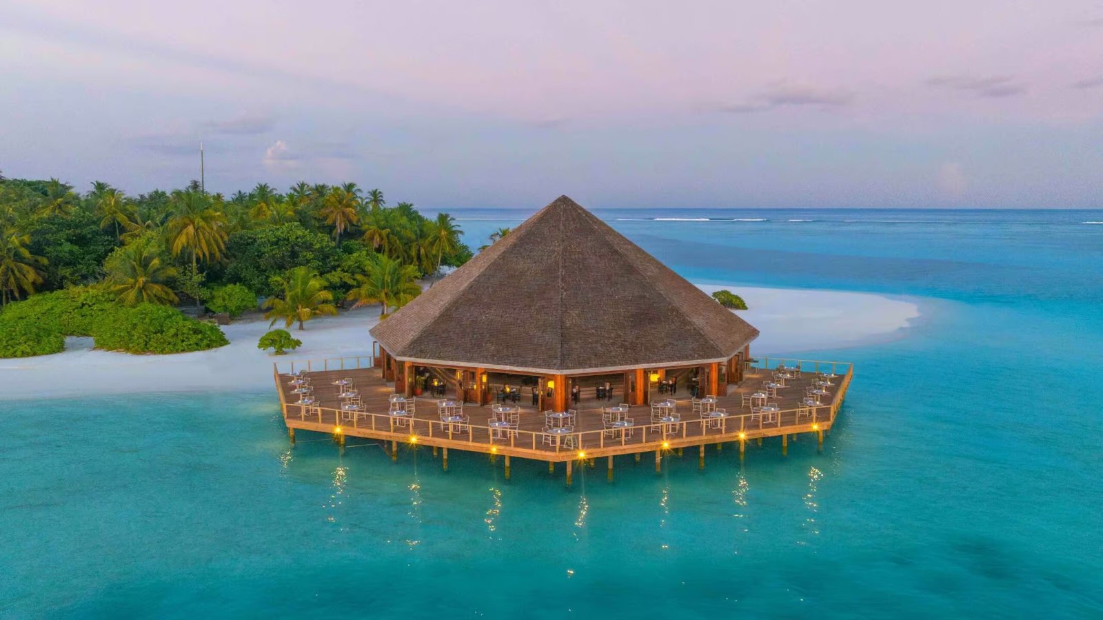 Overwater dining pavilion