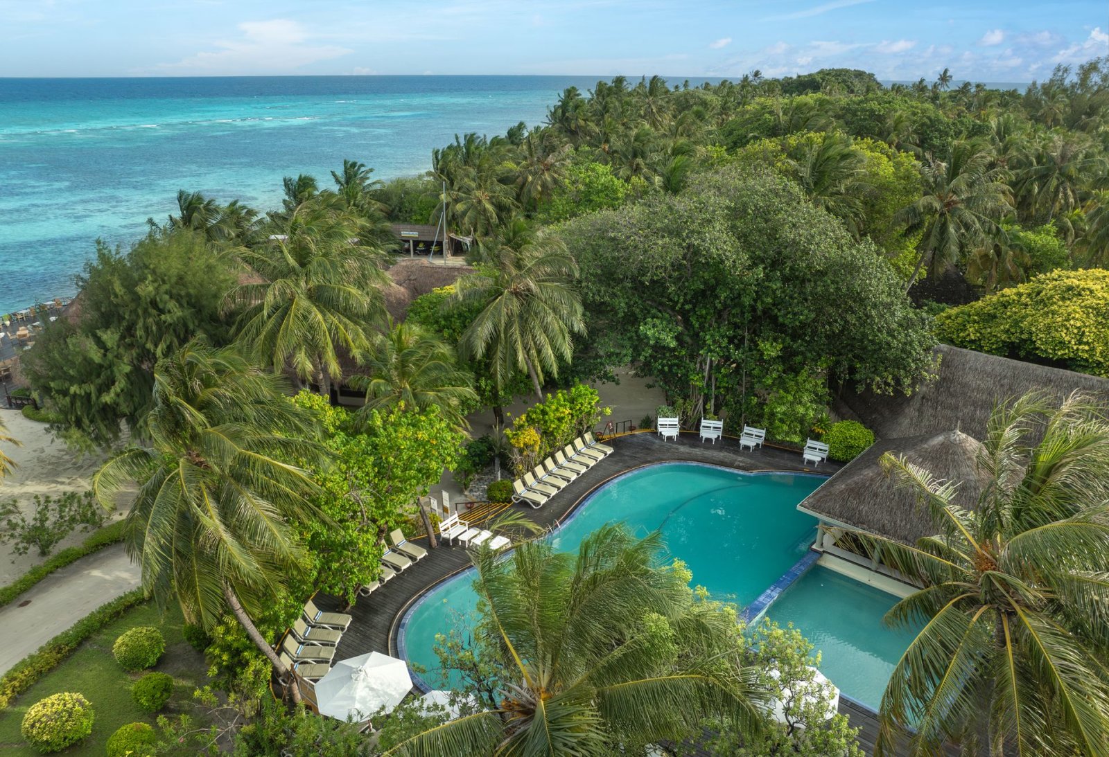 Aerial view of the resort pool