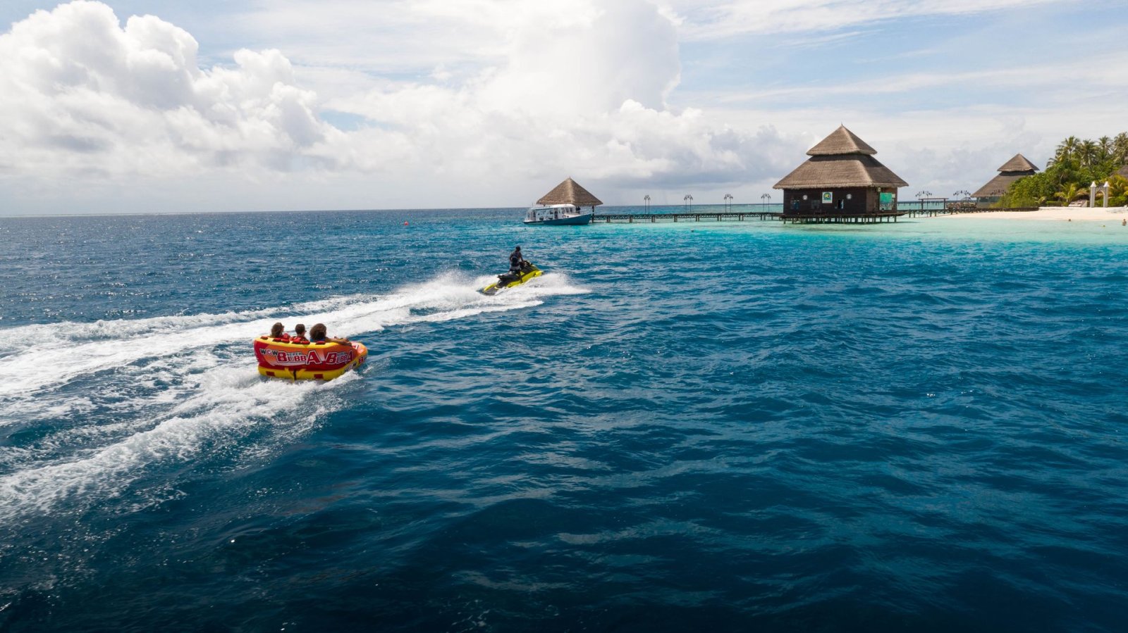 Water sports ride in the lagoon