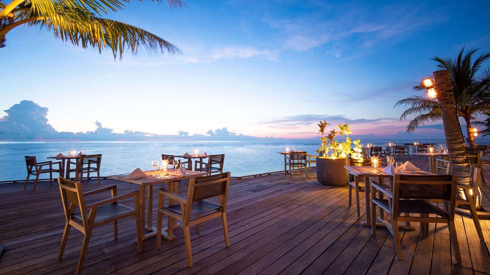 Falhu Restaurant deck at dusk