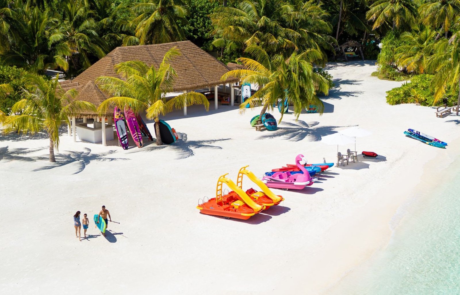 Non-motorised water sports equipment on the beach