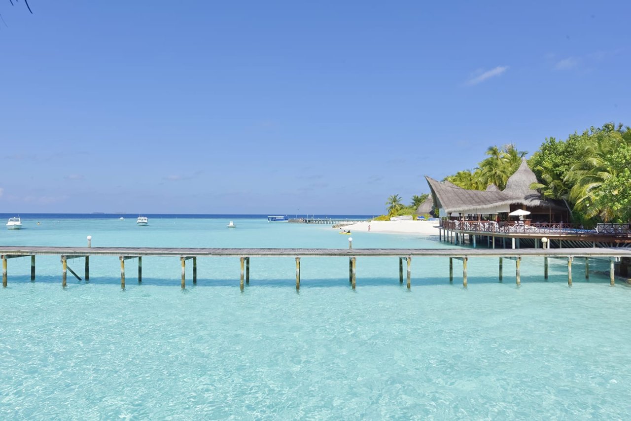 Restaurant deck over the lagoon