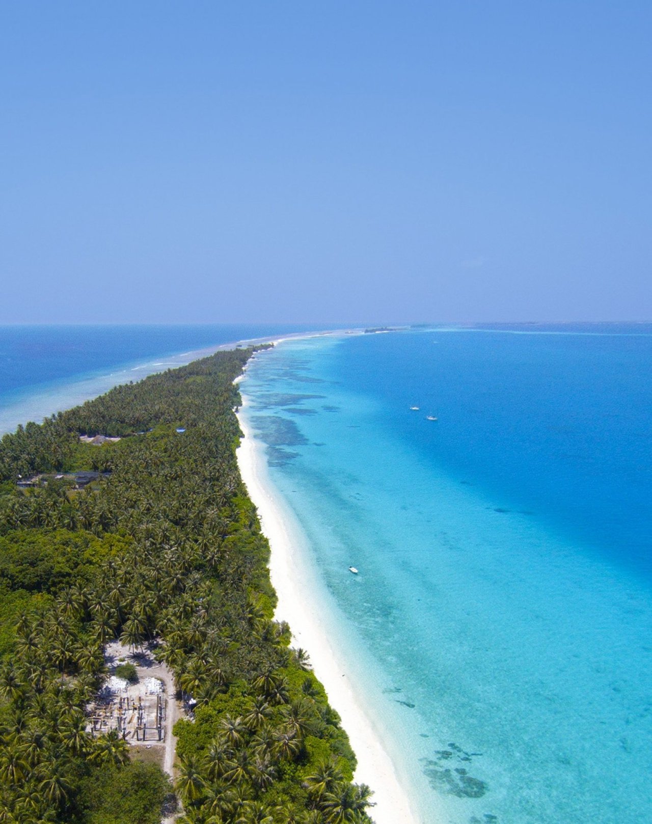 Dhigurah island and lagoon from above