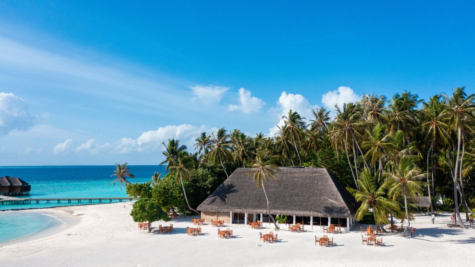 Aerial view of the beach and Blue Lagoon Bar