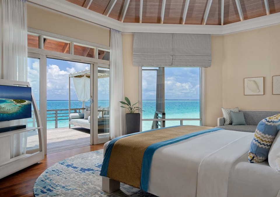 Bedroom with lagoon view