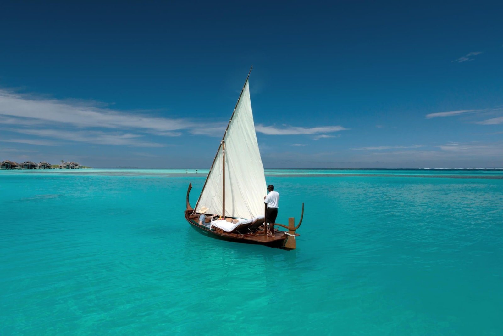 Traditional sailing boat on the lagoon