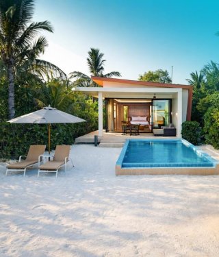 Sunrise Beach Villa with Private Pool: Villa exterior with pool
