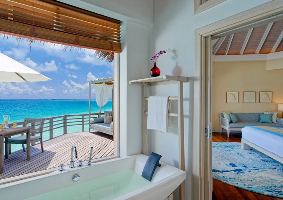 Bathtub with deck view
