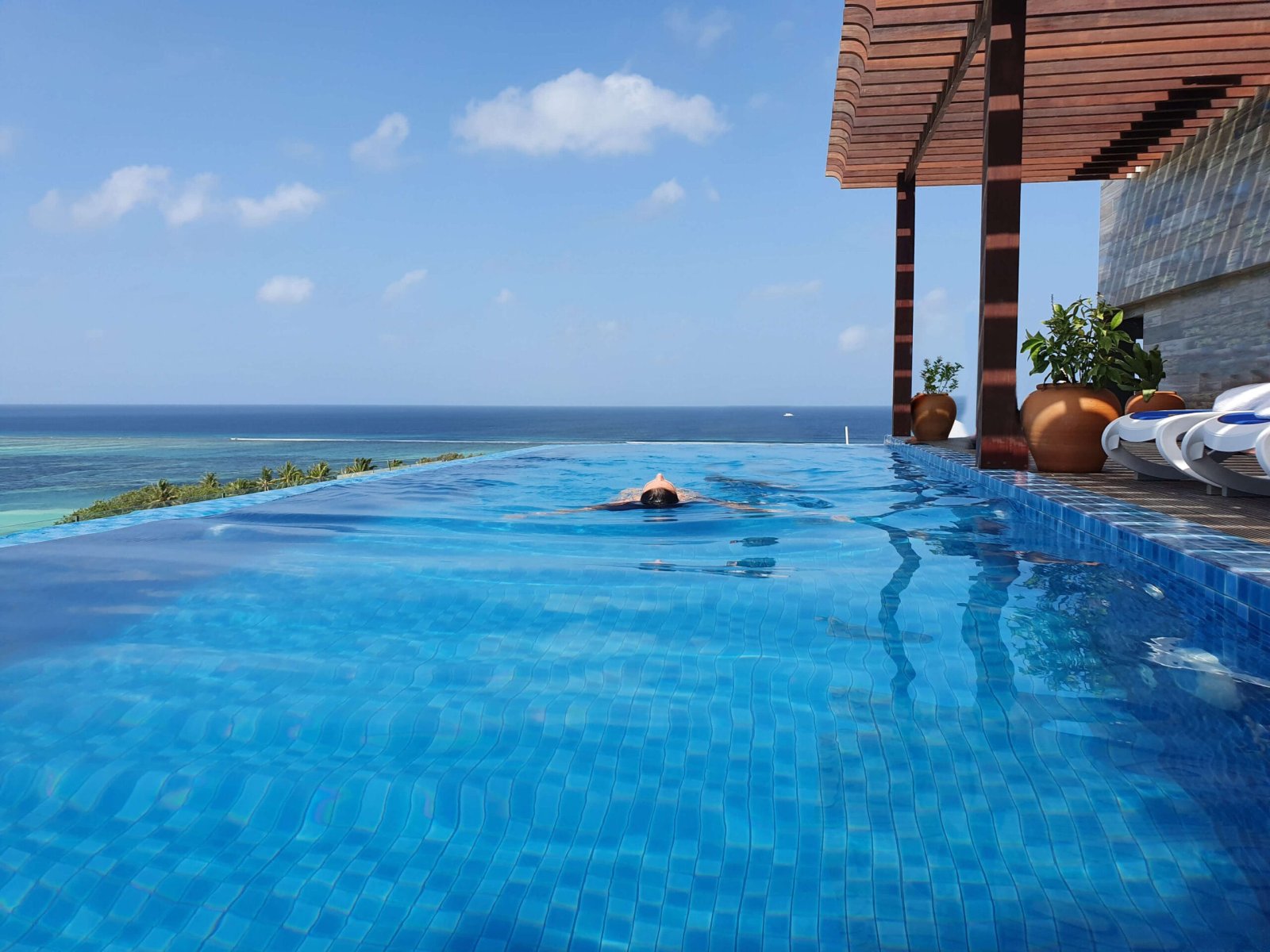 Infinity pool overlooking the lagoon