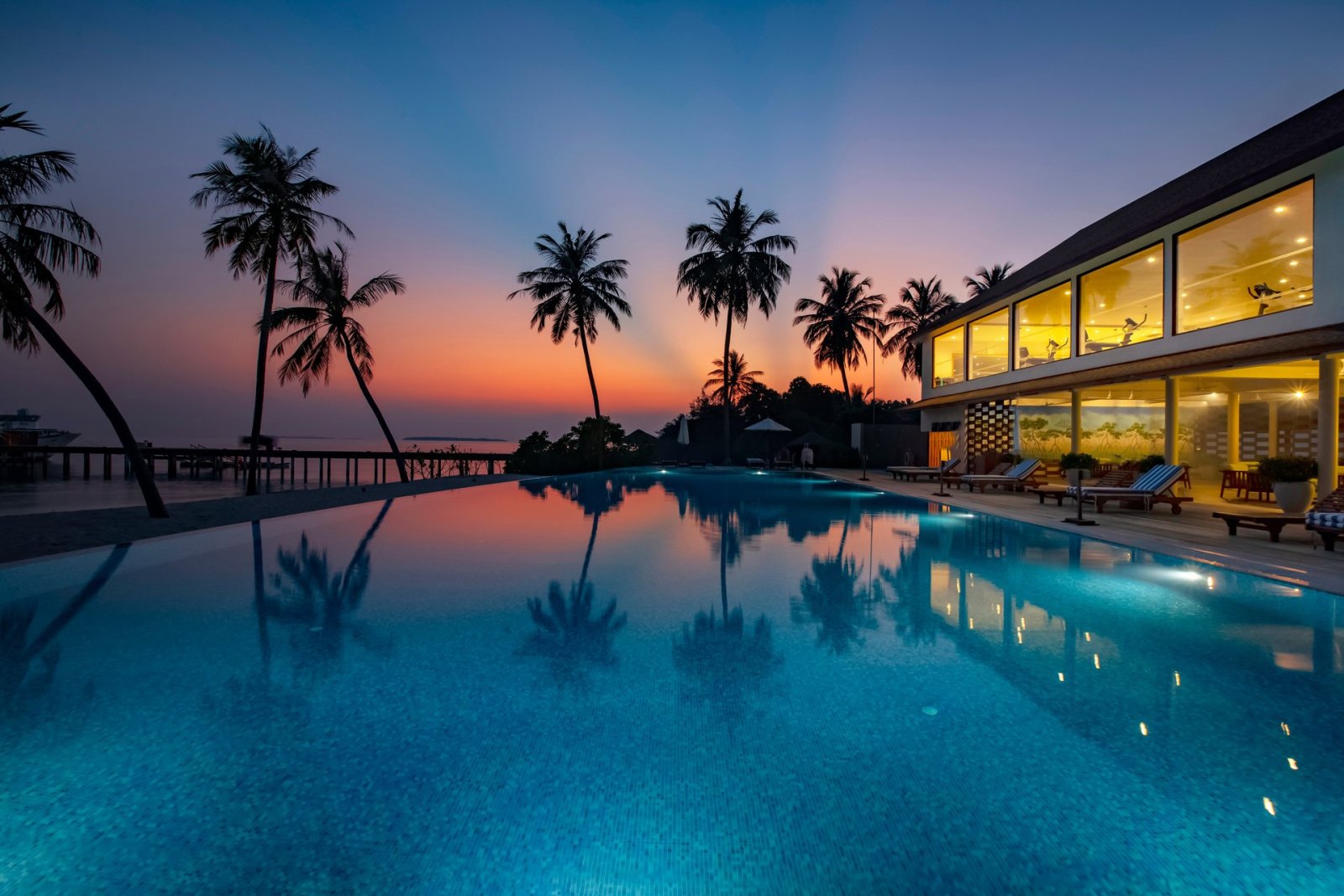 Infinity pool at sunset