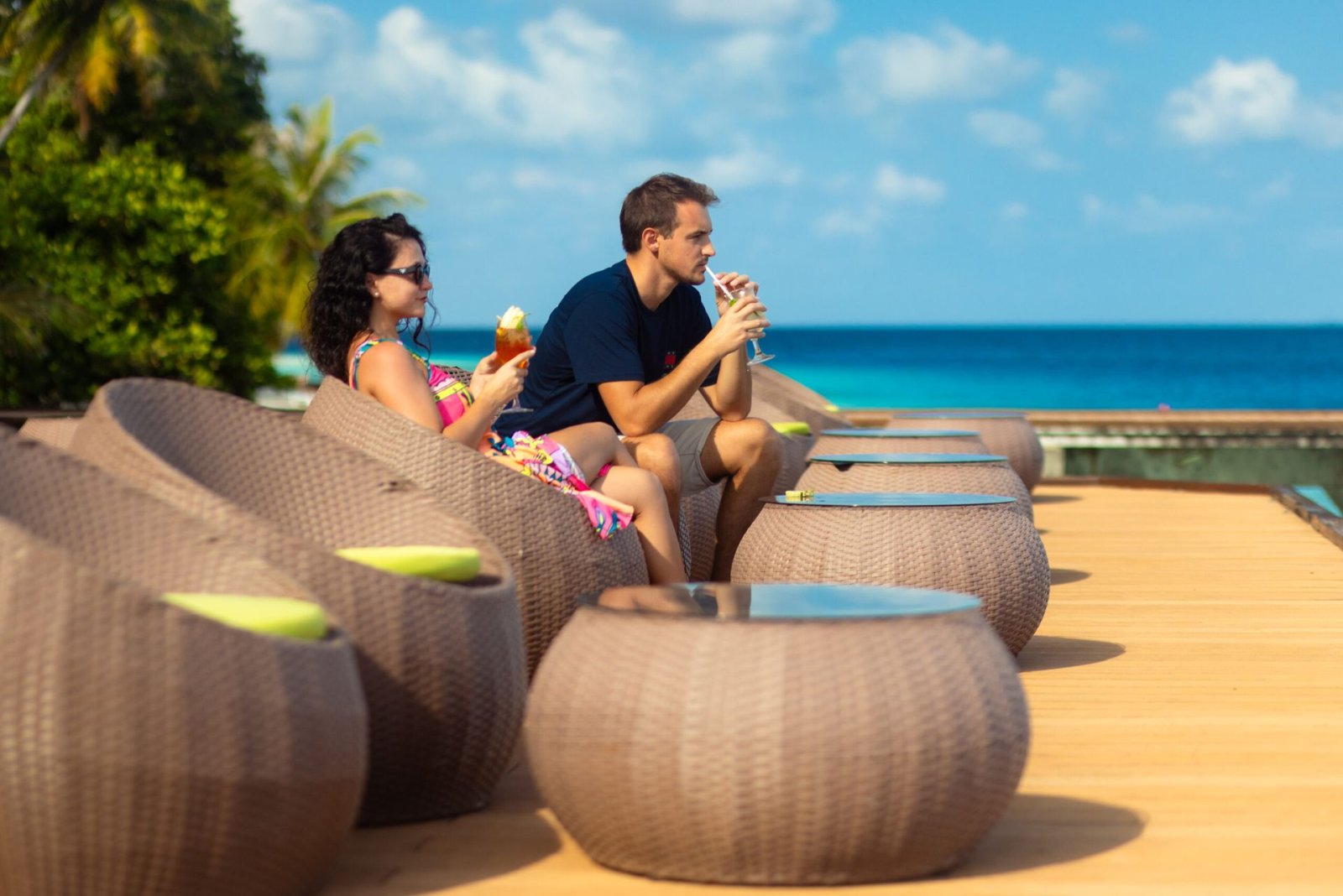 Lounge seating on the deck