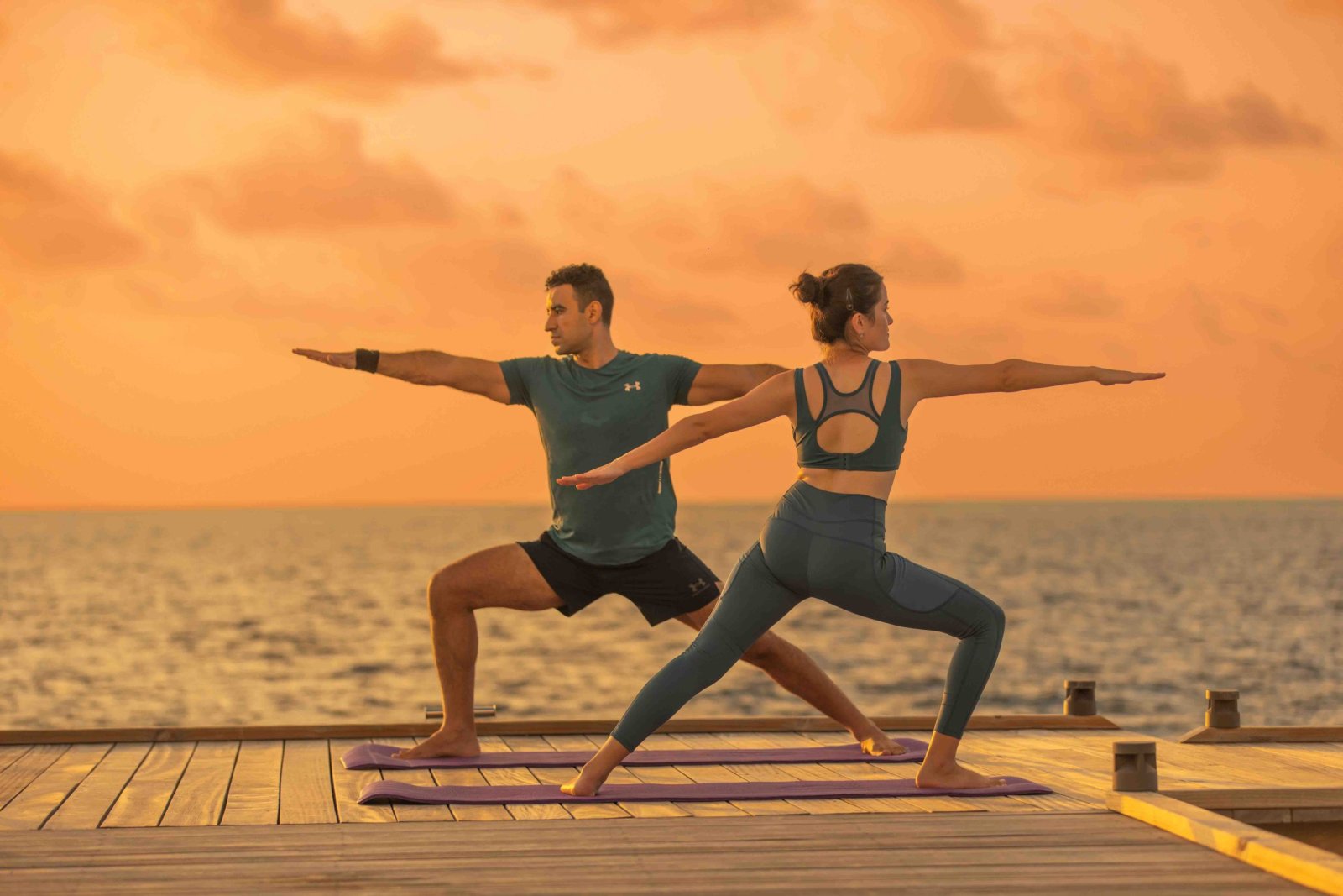 Sunset yoga on the deck