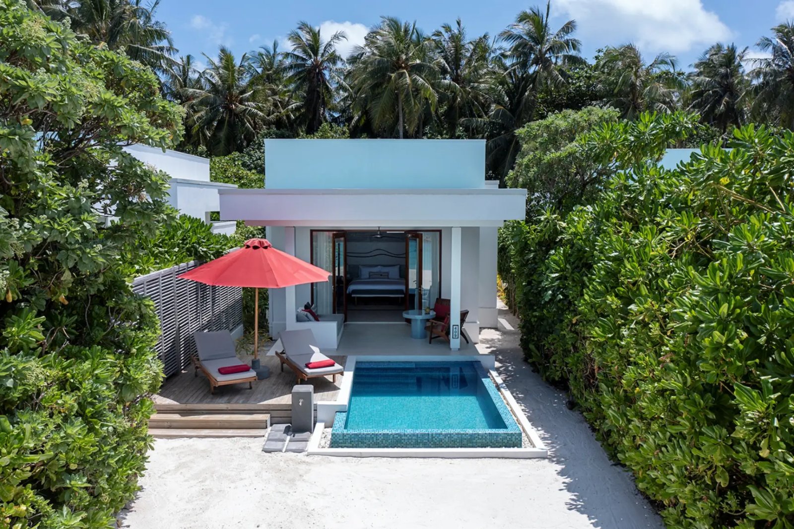 Villa and pool from above