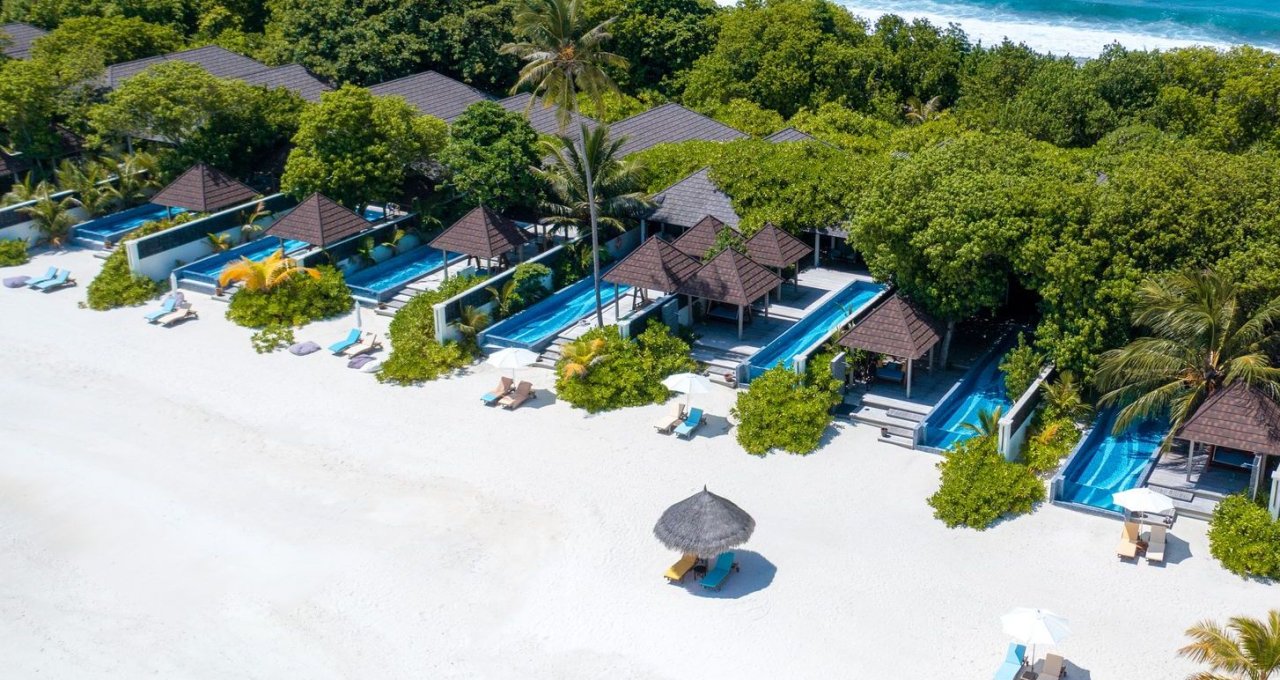 Pool villas from above